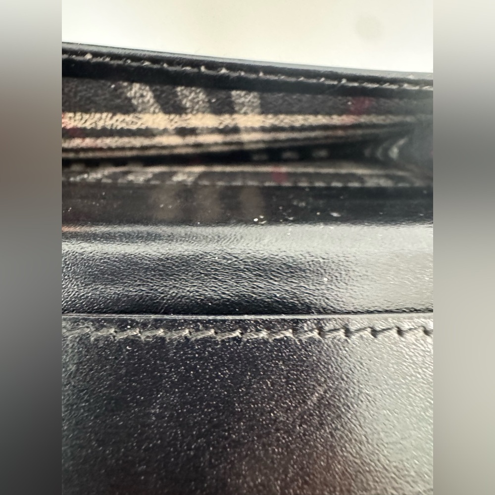 Burberry Smooth Black Leather Card Case with Logo Plate - Picture 5 of 6